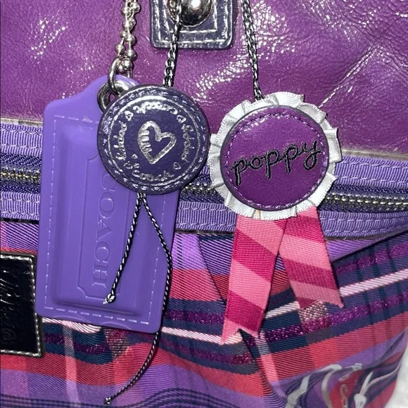 Coach ‘Poppy’ Tartan Plaid Glam Tote - Picture 3 of 12